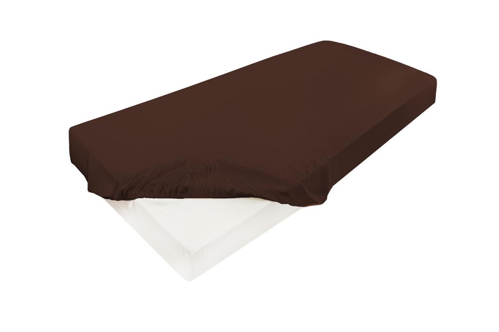 Satin fitted sheet 140x200x25, brown_18, matex