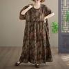 Short Sleeve Plus Size Vintage Floral New In Dresses for Women Casual Loose Maxi Long Summer Dress