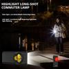 USB Type-C Rechargeable Keychain Flashlight 3-in-1 Focus Flood Red Light IPX4 Waterproof with Magnetic Clip for Outdoor EDC Emergency
