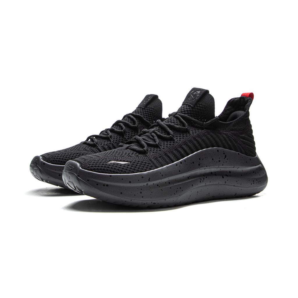 Li Ning Cloud Wave Knit Cushioning Slip Resistant Abrasion Resistant Lightweight Rebound Low top Casual Shoes Men's AGLV129-2