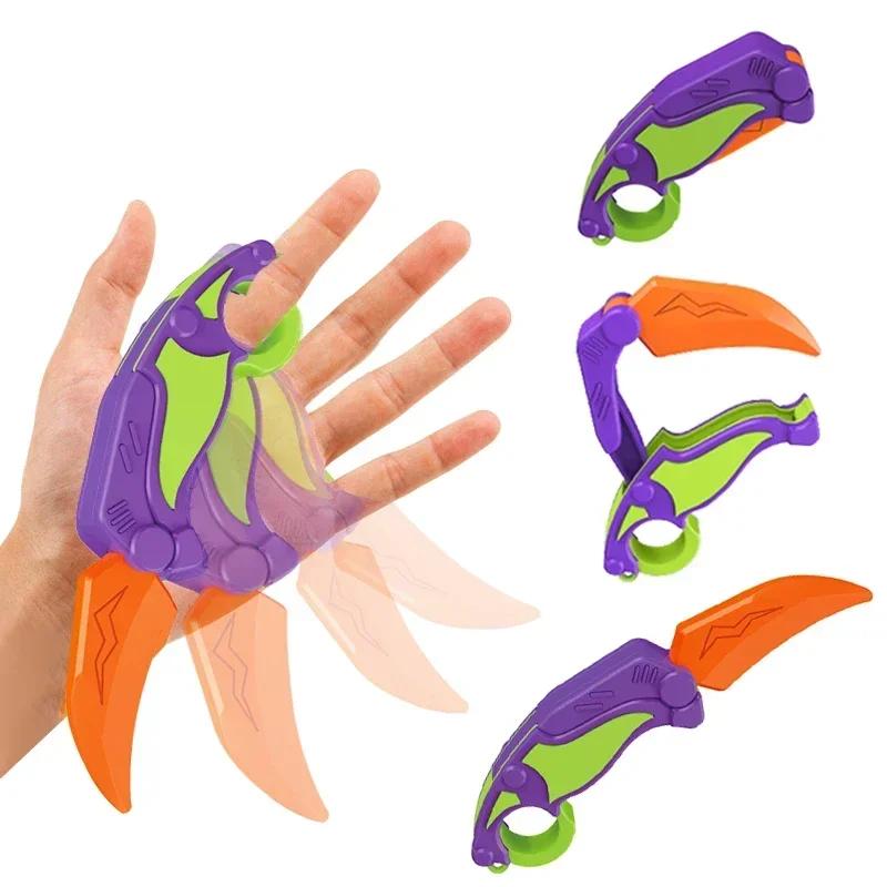 Carrot Claw Knife Foldable Straight Jumping Claw Knife Butterfly Claw Blade Decompression Tool Claw Knife Toy