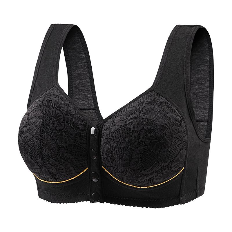 Plus Size Comfort Bra with Lace Trim and Wide Straps