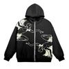 2025 cross-border European Y2K sweater streetwear retro skull hoodie zip hoodie gothic top