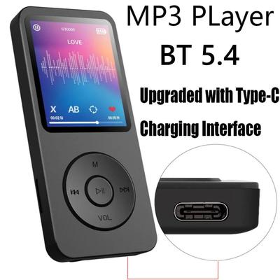 Mini Bluetooth 5.4 MP3 Çalar Dahili Hoparlör HiFi Müzik Hoparlörü Taşınabilir Walkman Radyo FM Kayıt E-kitap