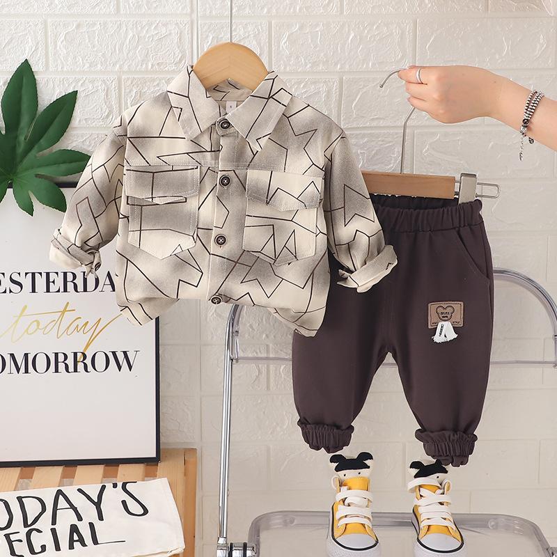 Casual Set met Lange Mouwen voor Kinderen, Comfortabele Dagelijkse Kleding