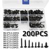 500/340/200 ΤΕΜΑΤΩΝ Βίδα M3 Κεφαλή Σταυρού M3/M4/M3.5/M4.8 Βίδα Αυτοδιάτρητη Μαύρος Χάλυβας Άνθρακα Κεφαλή Τηγανιού Κεφαλή Στρογγυλή Βίδα Συνδυασμός