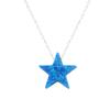 Colar de Pedra Opala ZS Pingente de Golfinho Coração Estrela Pedra Opala Corrente de Prata 925 Cor Rosa Azul Vermelho Letra 1 peça, Normal, Aço Inoxidável, Cúbico