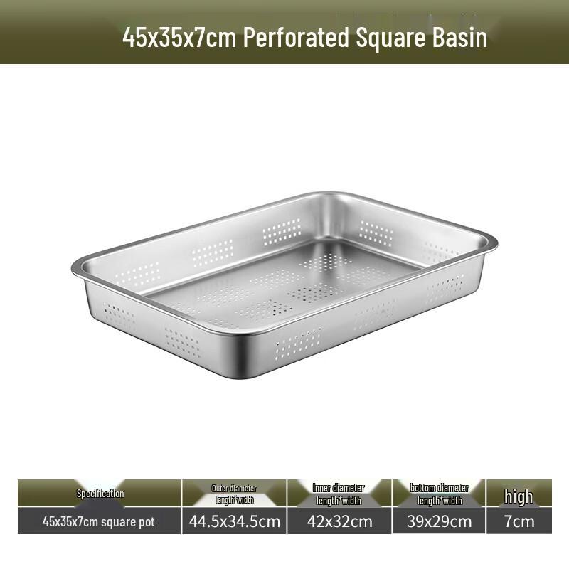 

Commercial 304 Stainless Steel Perforated Square Basin