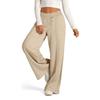 Pantaloni Casual a Gamba Larga con Coulisse in Vita Media Monocolore Moda Donna Autunno Inverno Dritti Taglie Forti Pantaloni Eleganti Tasca Pantaloni Larghi Capri 25187