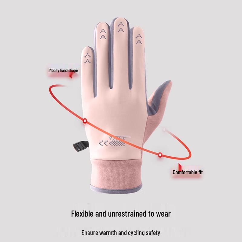 Adult Windproof Winter Cycling Gloves – Thick Velvet for Cold and Frost Protection