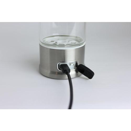 H2plus Hydrogen Generator, Glass Bottle, USB Charging, Portable, with Reheating Function, B-1501BL (Blue)