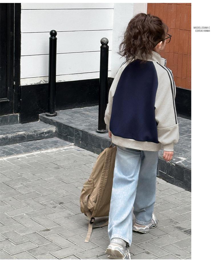 Girls' Spring/Autumn 2026 Sportswear Jacket - Stylish Baseball Top for Medium To Large Children