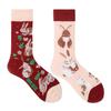 Calzini AB Asimmetrici Trendy Divertenti per Coppia Anatra Mandarina Colorati Calzini a Mezza Gamba SMLSOX