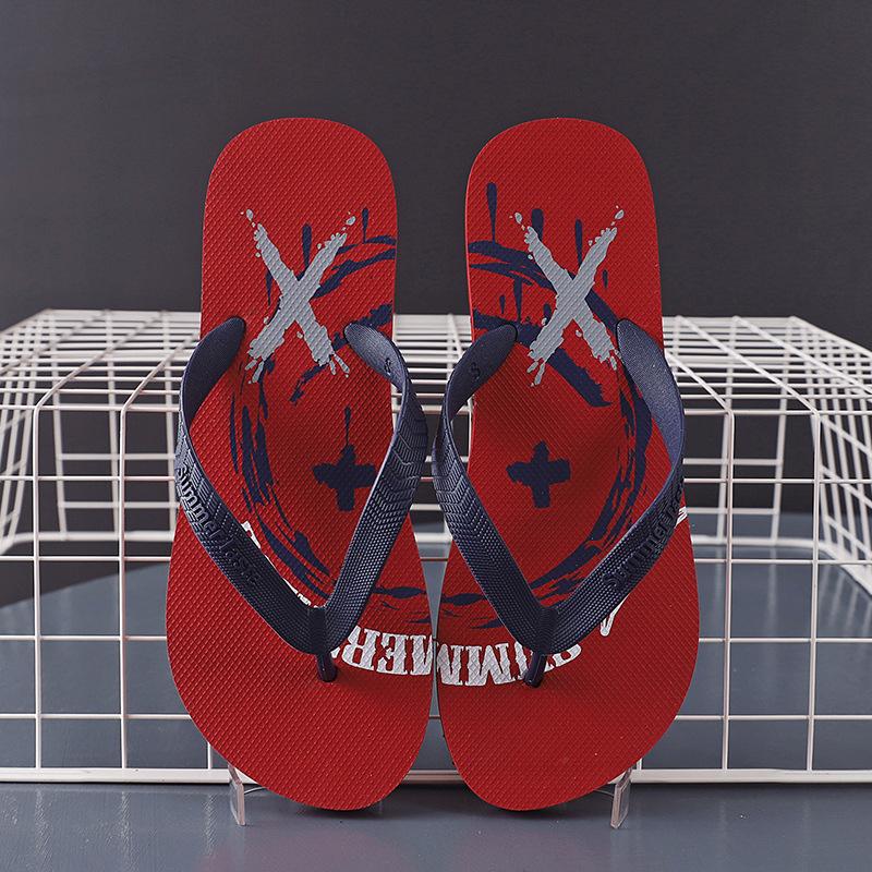 2025 New Men's Rubber Flip-Flops Trendy Anti-Slip Beach Sandals for Summer Casual Non-Slip Slippers Students Lightweight Stylish