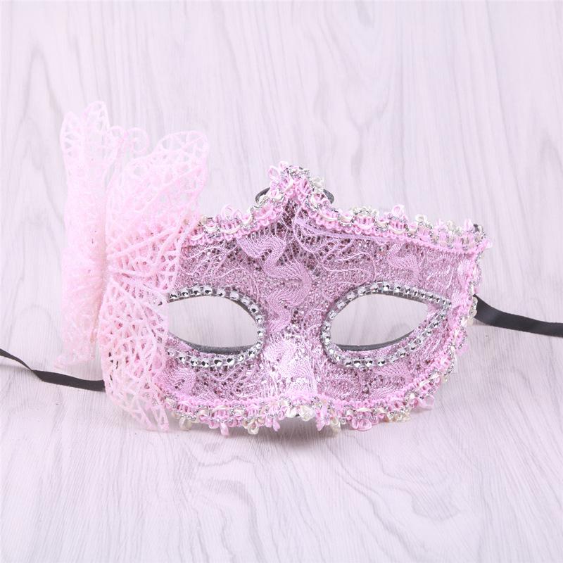 

Halloween Costume Mask Vintage Butterfly Halloween Mask Half-Face Masquerade Mask Unique For Theatrical Performance Carnival рожевий