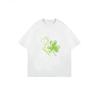 Oversized T Shirt Black Cat And Clover Print Casual Streetwear For Women