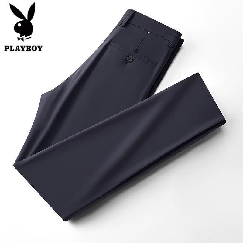PLAYBOY Men s Ice Silk High-Elastic Straight Casual Pants 165/74A