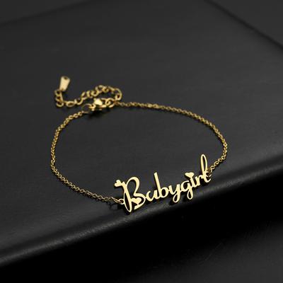 Lemegeton Custom Name Bracelet For Women Personalized Stainless Steel Charm Crown Heart Bracelet Jewelry For Girls Boy Gifts