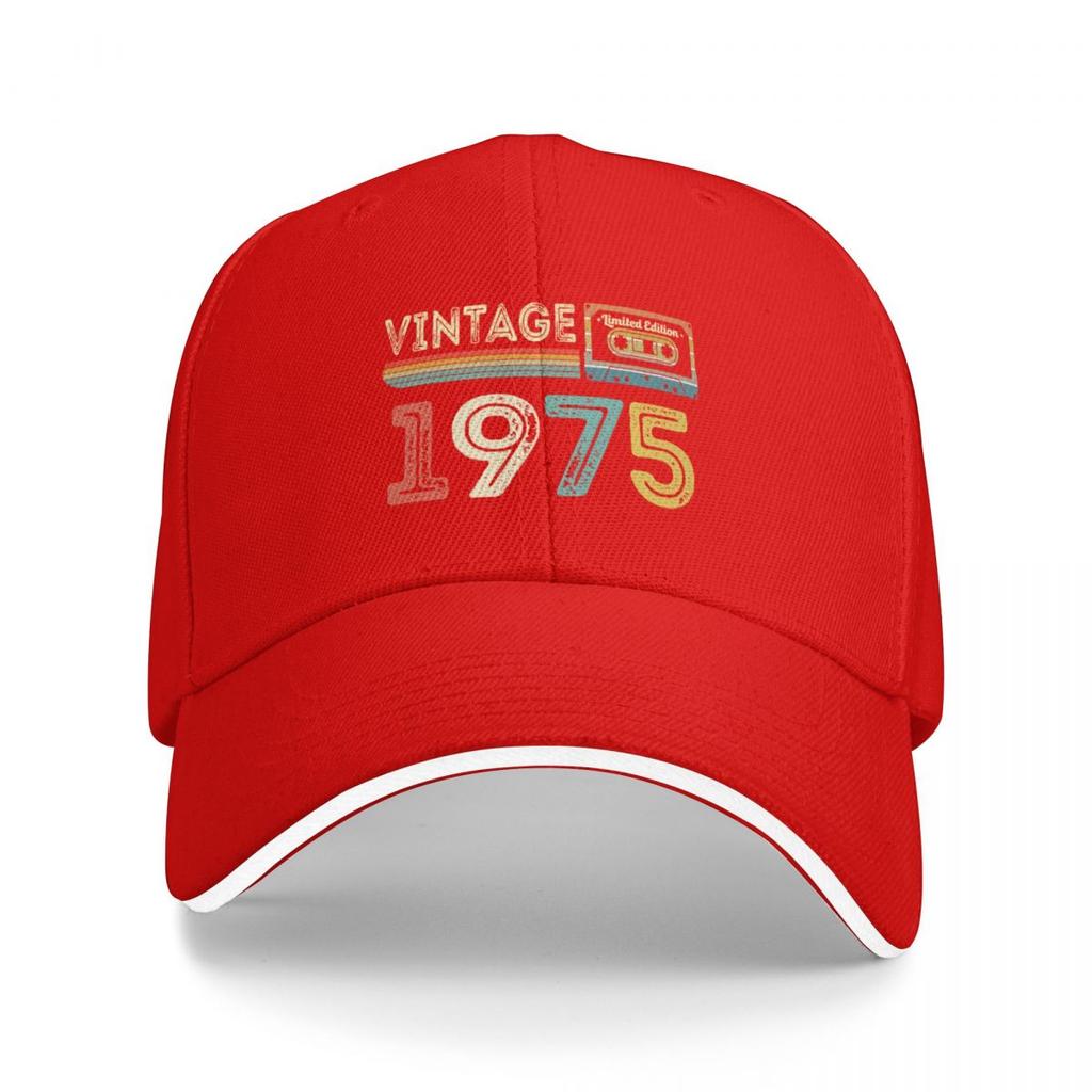 Vintage 1975 48th birthday limited edition retro cassette Baseball Cap Beach Outing Dropshipping Men Caps Womens