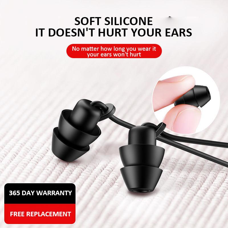 Wired Earphone 3.5mm Wired Sleep Earphone In Ear Soft Silicone Earphone Wired Headphone with Mic Bass HiFi Stereo Headset Earbud