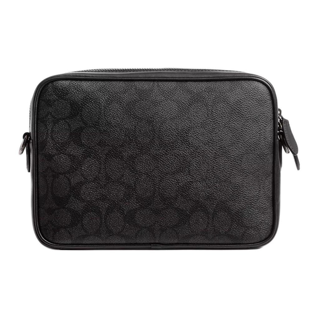 Coach Charter 24 External Magnetic Snap Pocket Signature Coated Canvas And Calfskin Medium Shoulder Crossbody Bag Men Bags Charcoal CR712-CHR