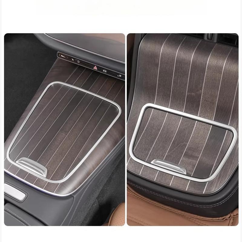 Center Console Decorative Frame & Rear Storage Box Anti-Scratch Sticker for Mercedes-Benz E-Class