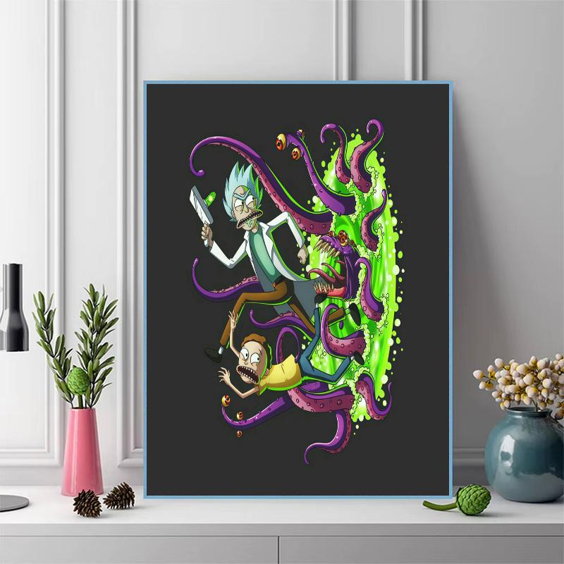 Rick and Morty 100% Round Full Drill 5D DIY Diamond Painting Embroidery Cross Stitch Rhinestone Décor