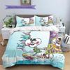 Diddl the Jumping Mouse Pattern Bedding Quilt Set  Home Decoration  Gift (1 * Duvet Cover + 2 * Pillowcase  Without Core)
