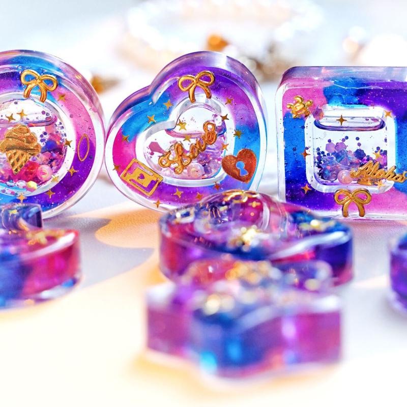 DIY Double Layer Quicksand Silicone Epoxy Mold DIY Keychain Pendant Jewelry Crafting Mould for Valentine Love Gift