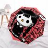 1pc Wednesday Hello Kitty Automatic Opening and Closing Umbrella - Lightweight 3-Fold Design, Suitable for Fans, Travel, Daily Use - Official Product,