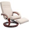 135 degrees Manual Reclining Swivel Chair, with Footrest - Beige