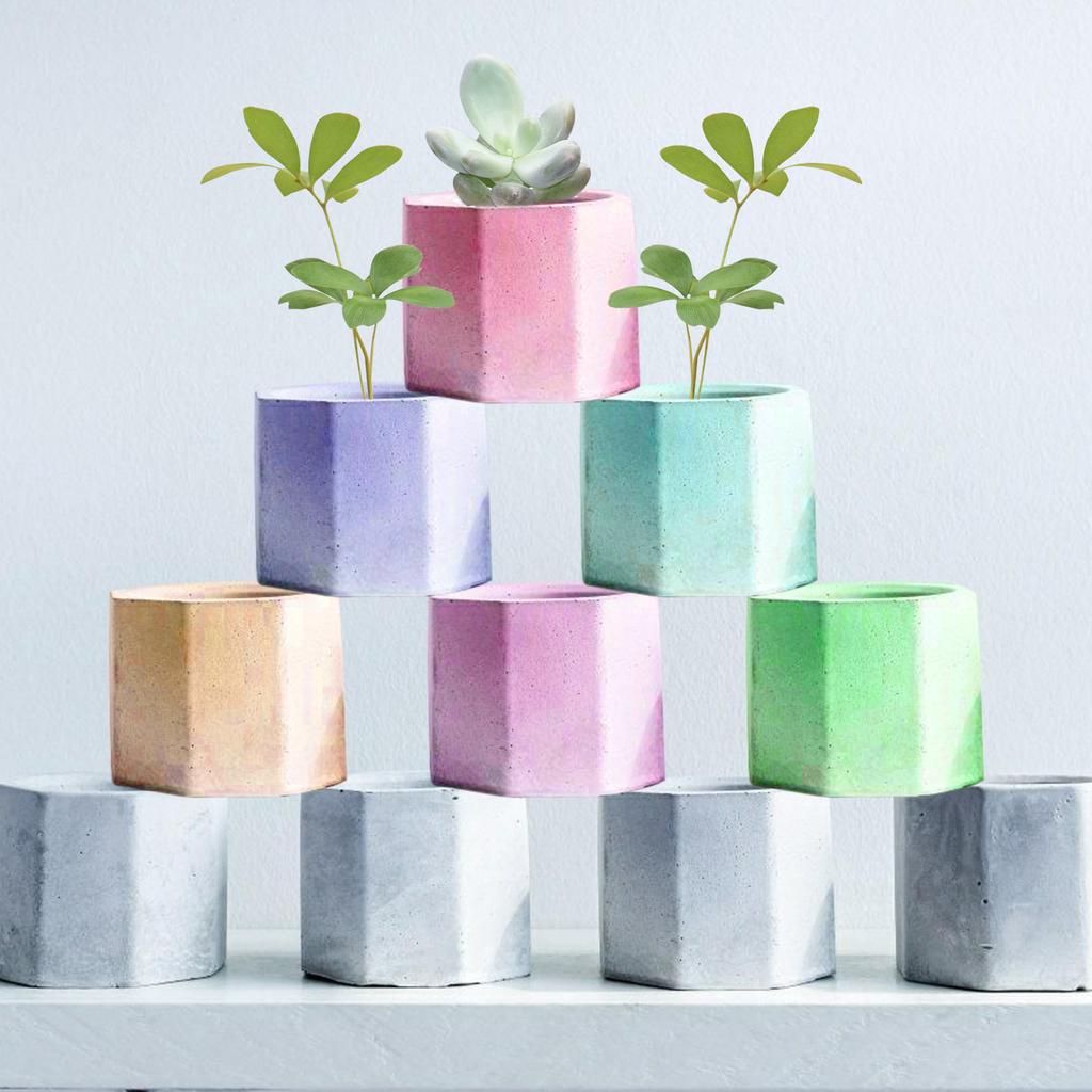 5-Pack Mini Octagon Flower Pot Silicone Molds-Small Plant Planter Pot Mold Concr