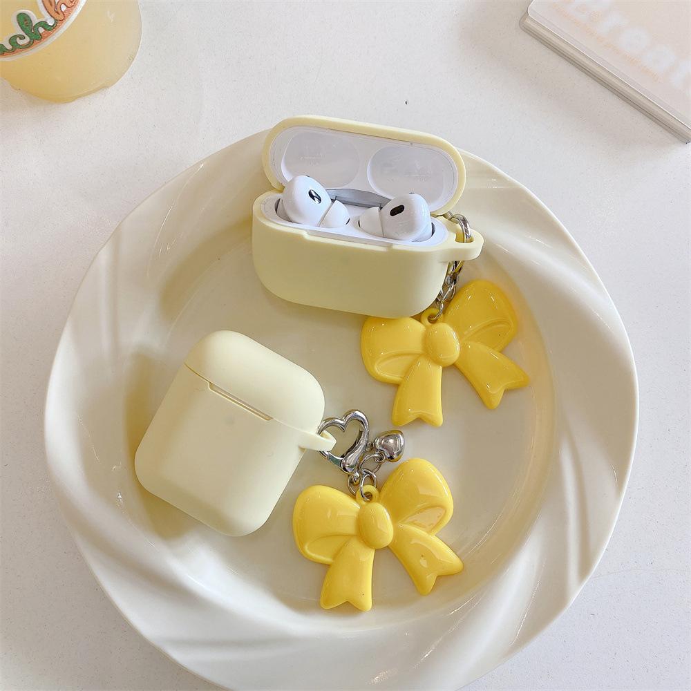 Personalized big bow pendant earphone cover for Apple AirPods 1 /1 generation small fresh silicone case PRO1/1