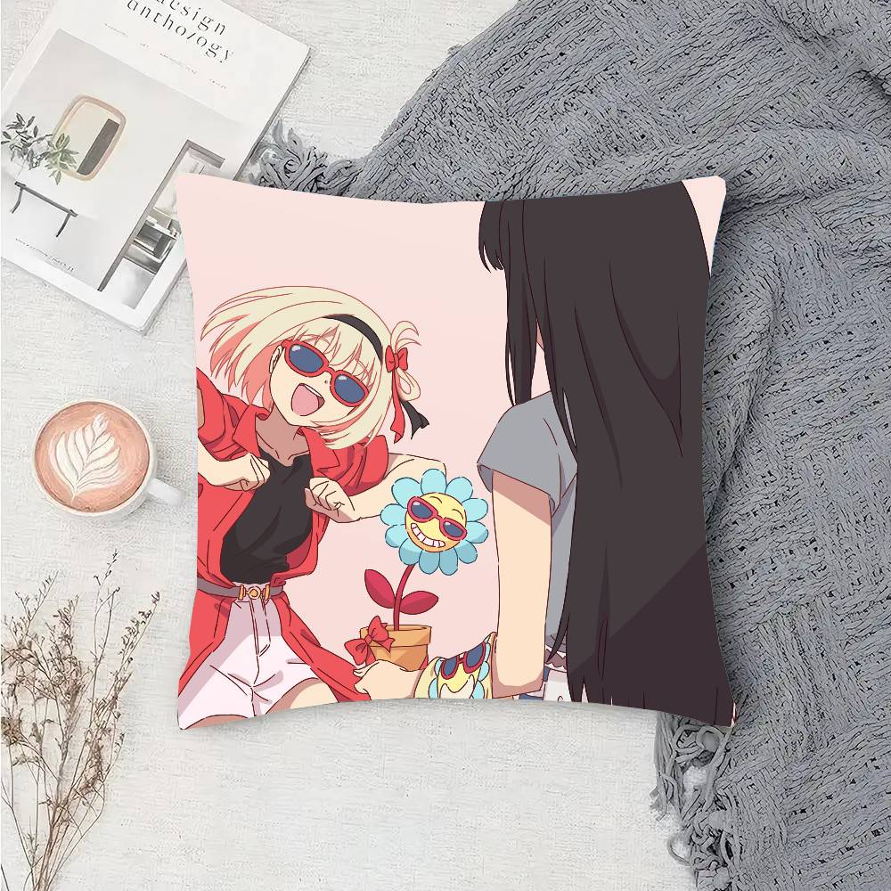Lycoris Recoil Animation Pillow Case Fashion Square Pillowcase Bedroom Sofa Room Ins Decoration Leisure