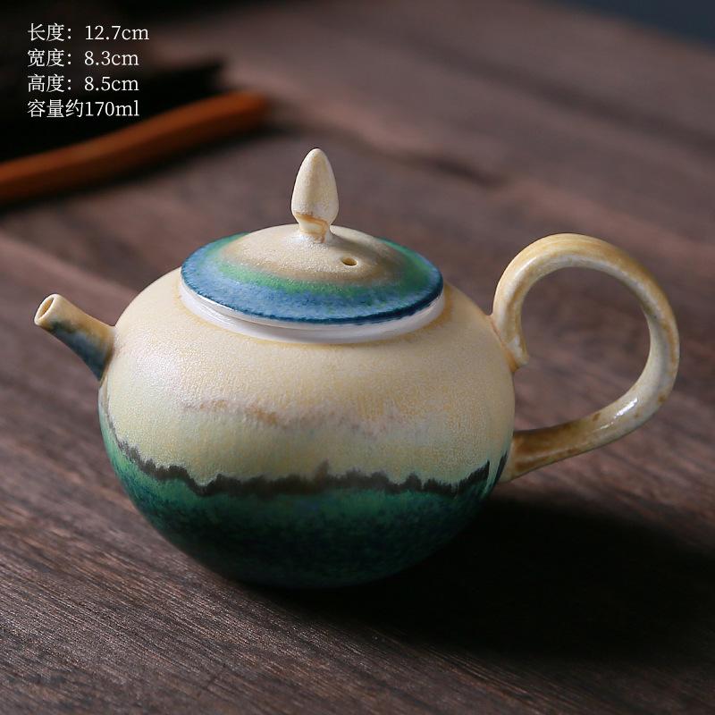 Ceramic Kiln-Formed Teapot Retro Style Handmade Tea Infuser Kung Fu Tea Set