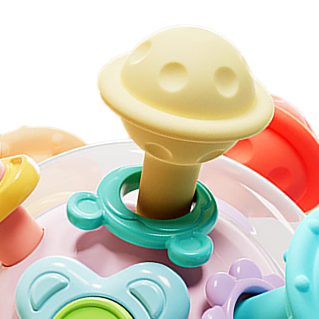 Baby Sensory Teether Toy Early Education Grip Training Developmental Ball Rattle Chew Toy for Infants 3 To 6 Months Pink