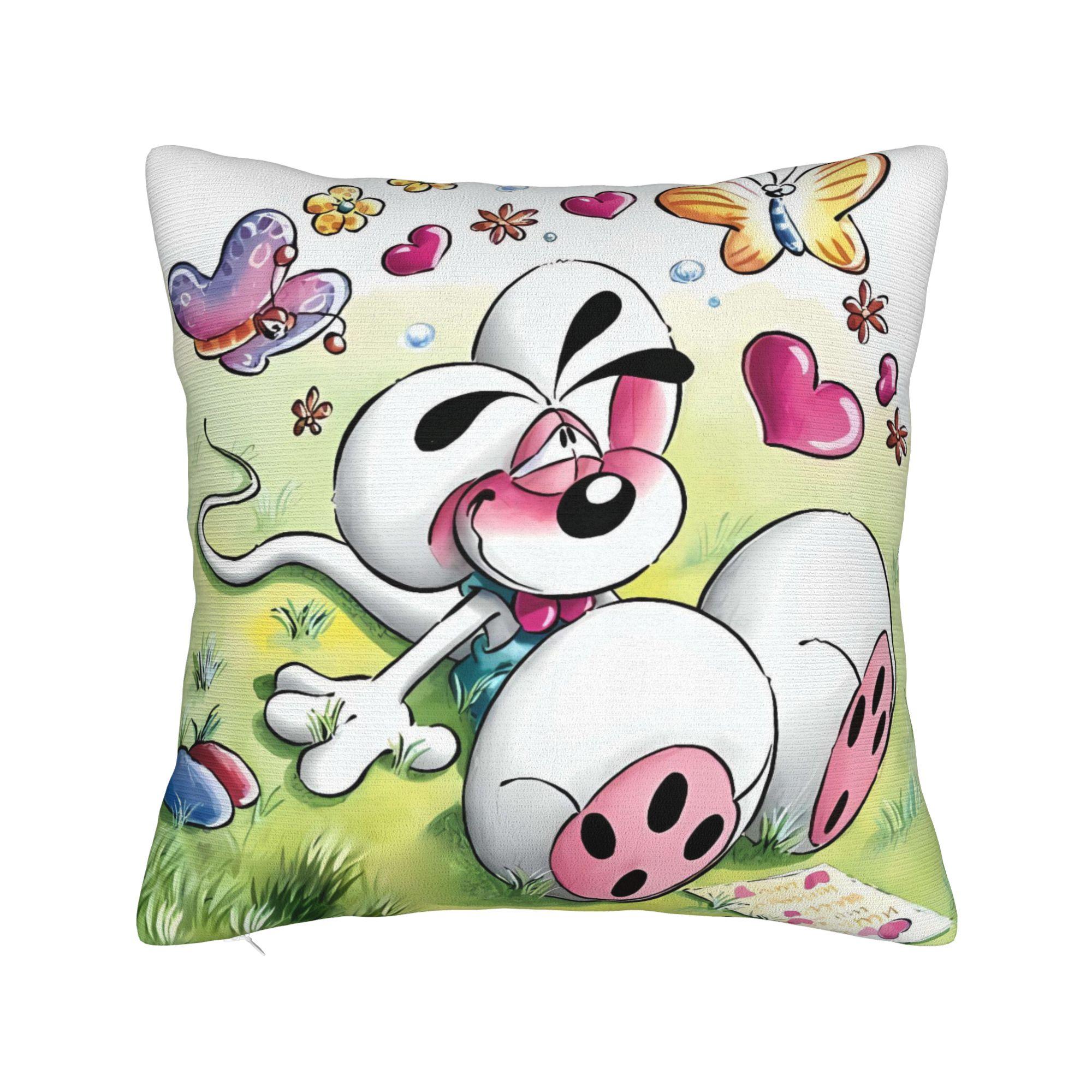 

Diddl Diddlina Fall in Love Pillow Case Novelty Pillow Cover Square Pillowcases For Sofa Home Decor 12x12Inch