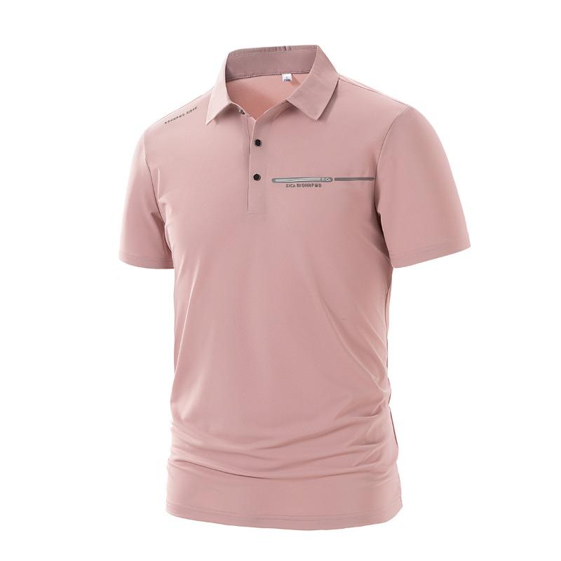 Mens Casual Short Sleeve Solid Color Polo Shirt