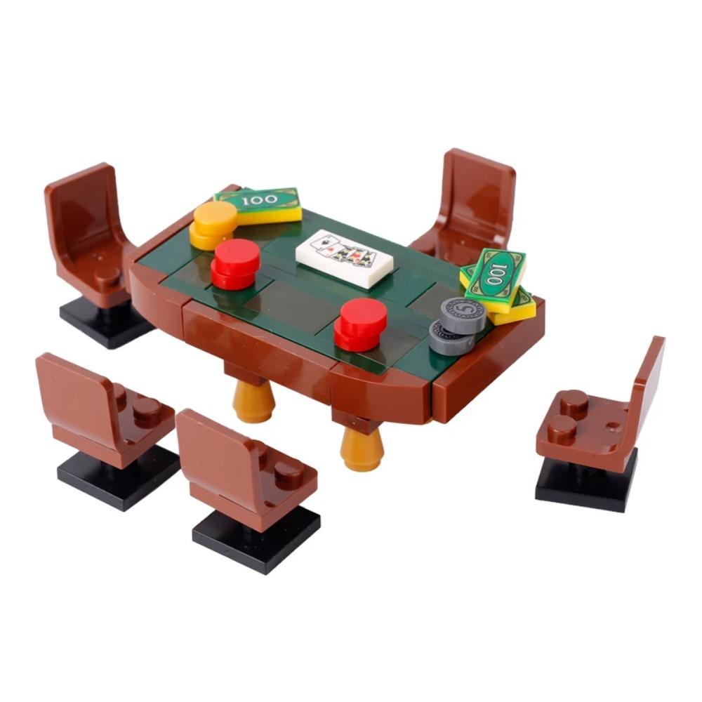 MOC City Poker Table Building Blocks Slots Ski Ball Game Console Chess Cards Game Machine Room Scene Bricks Toys Gift