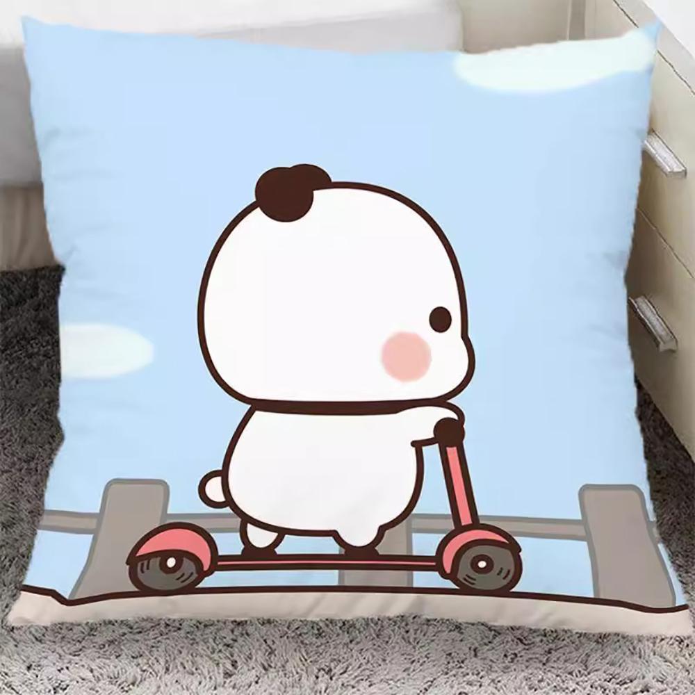 Cute Cartoon Bear and Panda Pattern Pillowcases for a Cozy Bedtime! Sofa Cushion Cover, Room Home Decorationortable