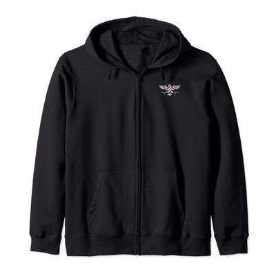 Naked Armor American Eagle Graphic Zip-Up Hoodie - Comfortable Cotton Blend Sweatshirt