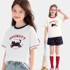 Girls' Short-Sleeve Summer T-shirt - Teen Stylish Top for Kids and Parent-Child Outfits