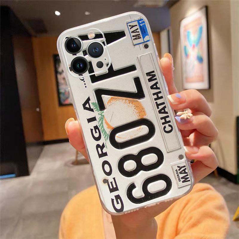 Phone Case For Iphone 17 Pro Max Air 16 15 14 13 Pro Max 15 16 Pro 15Plus License Plate Number Car