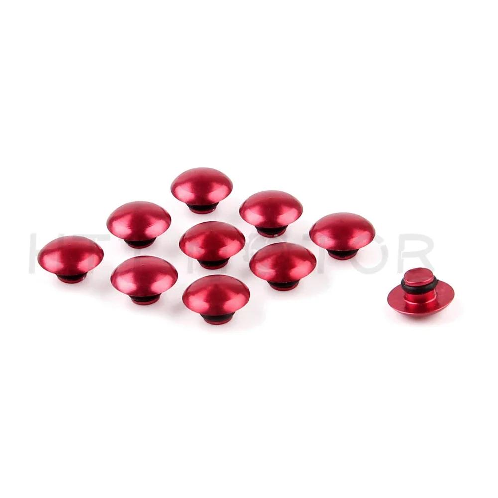 Pièces de Moto BLEU/ROUGE/CHROME 10 PCS Boulon à Vis Hexagonale Universel Capuchon de Tête d'Écrou Pour M8 8MM
