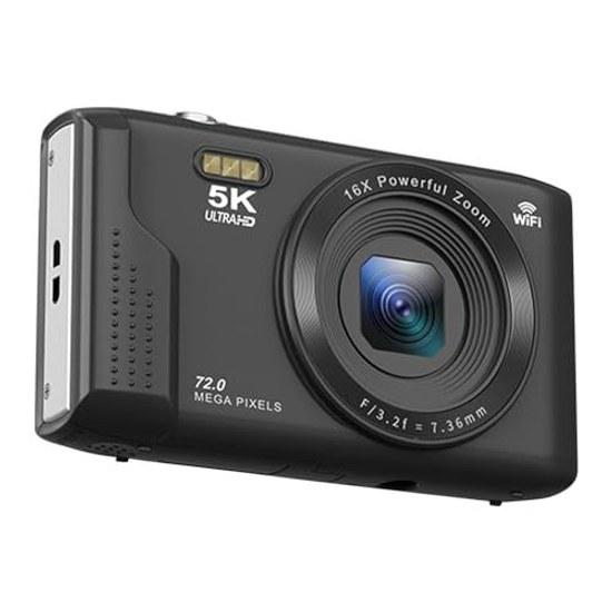 Digitalkamera 5K 72 Megapixel AF Autofokus geplante Aufnahme eingebauter Blitz Selfie 2,8 Zoll Bildschirm 16-fach Zoom kompakt VLOG anfängerfreundlich Jahr