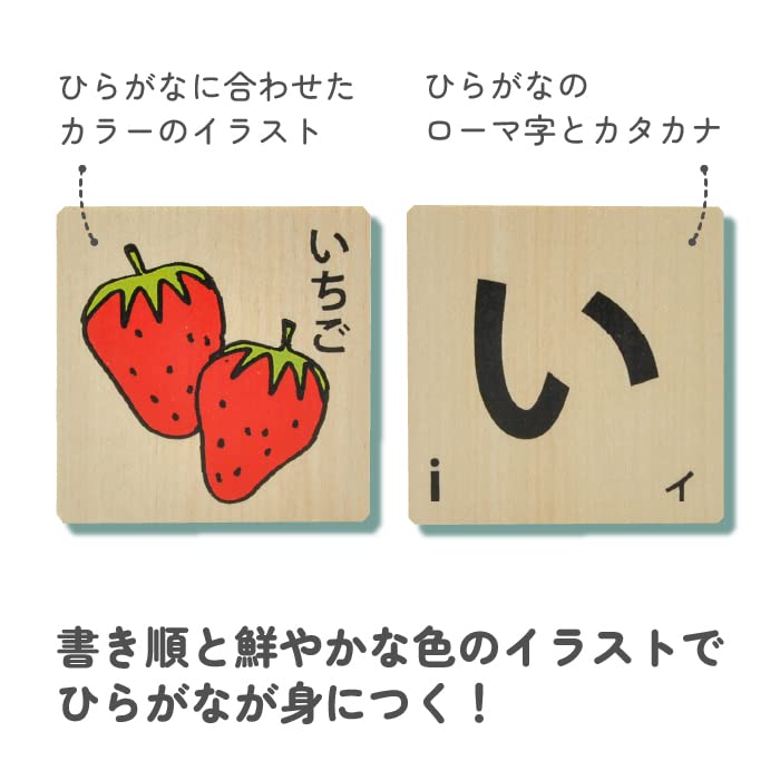 Sakai Sangyo Gujo Hachiman Hiragana Building Blocks - Wooden Building Blocks - Suitable for Ages 18 Months To 1.5 Years - Montessori Style Toy - Hirag