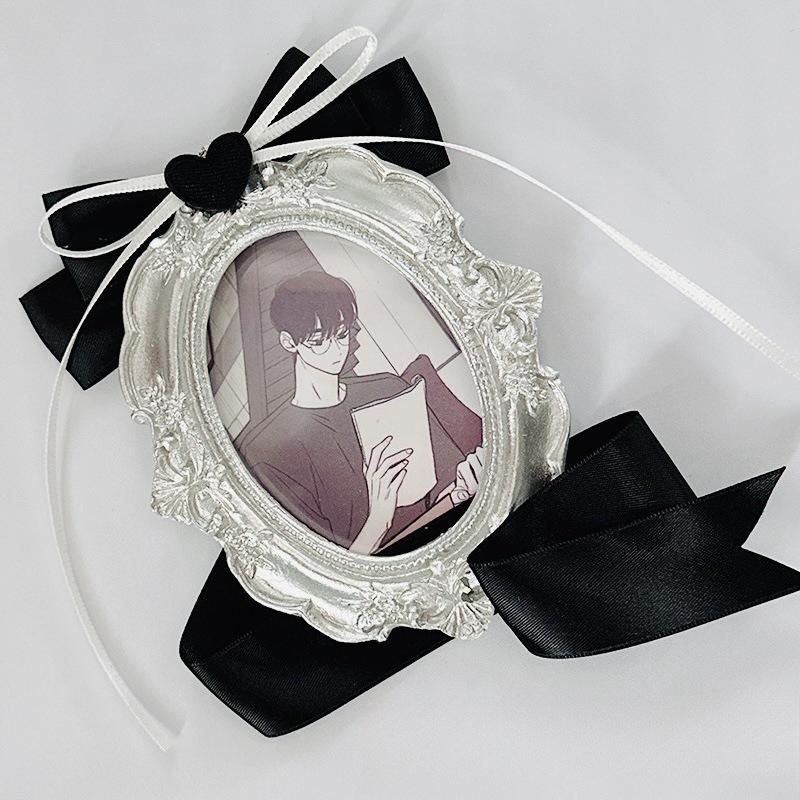 Vintage Photo Frame Card Holder with Cute Bow Knot 3 Inch Kpop Idol Photocard Sleeves Kawaii Card Binder European Style 2025 New