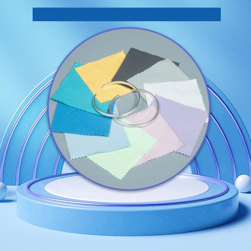 10–50 Stück silberfarbenes Reinigungs- und Poliertuch