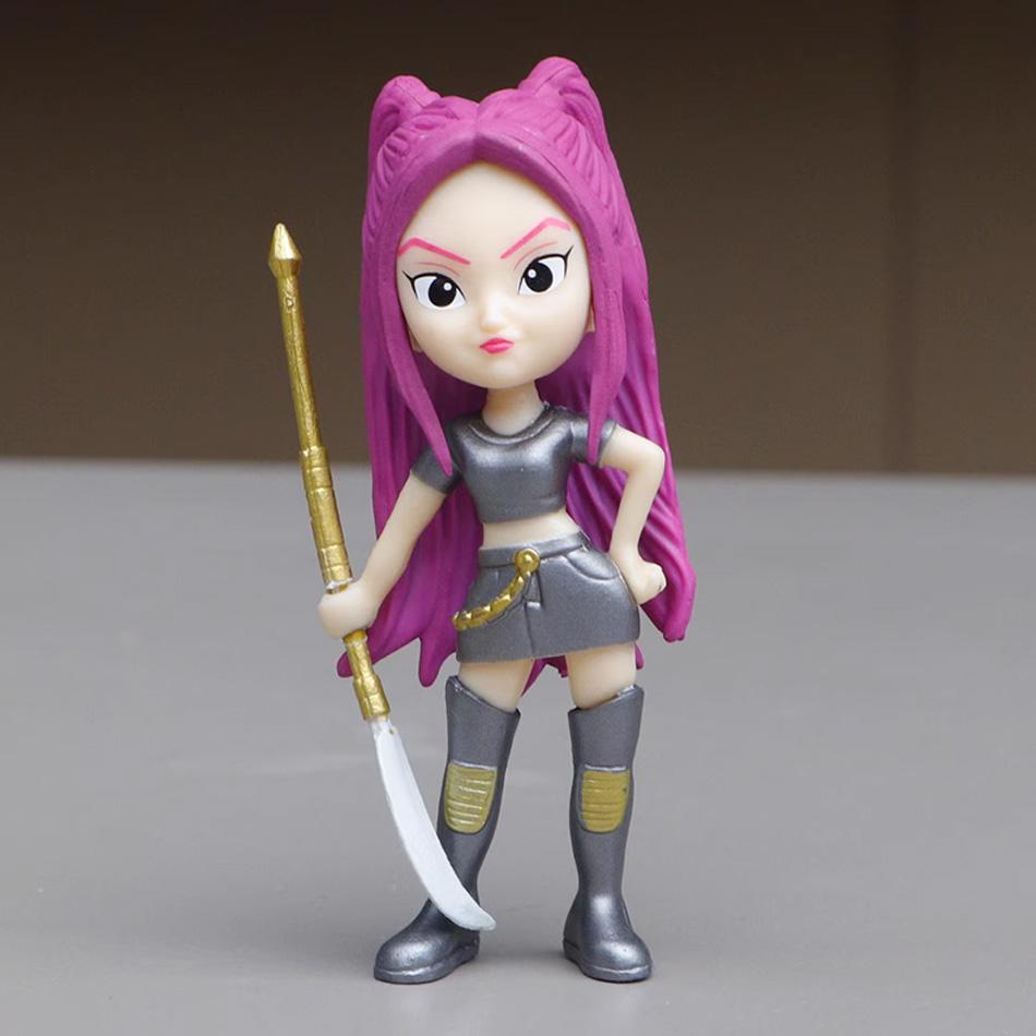New 6pcs/set K-pop Demon Hunters Action Figure Set Derpy Rumi Mira Zoey Cute Dolls Collectible Figurines Fans Gift Box