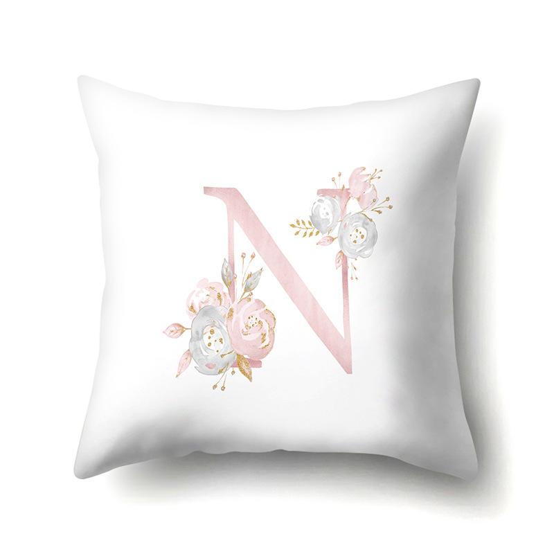 Polyester Pillowcase Automobile Decoration Home 26 English Letter Printing Pillowcase Waist Cushion Cover